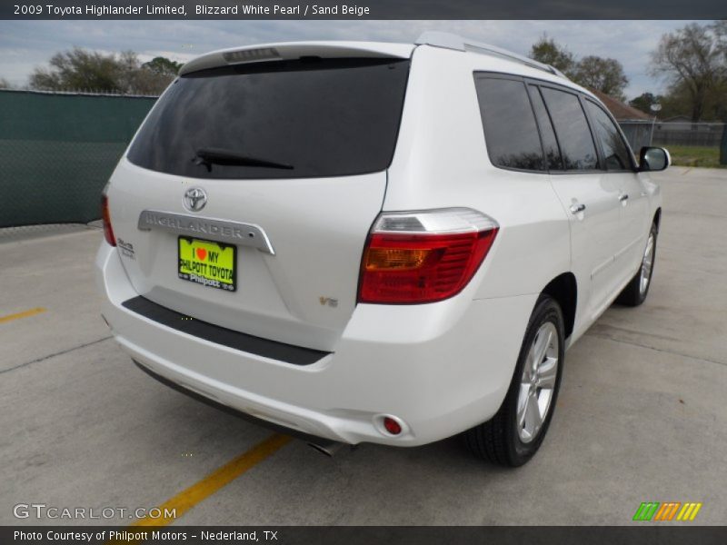 Blizzard White Pearl / Sand Beige 2009 Toyota Highlander Limited