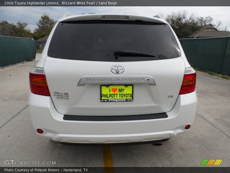 Blizzard White Pearl / Sand Beige 2009 Toyota Highlander Limited