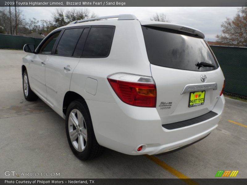 Blizzard White Pearl / Sand Beige 2009 Toyota Highlander Limited