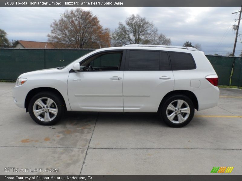 Blizzard White Pearl / Sand Beige 2009 Toyota Highlander Limited