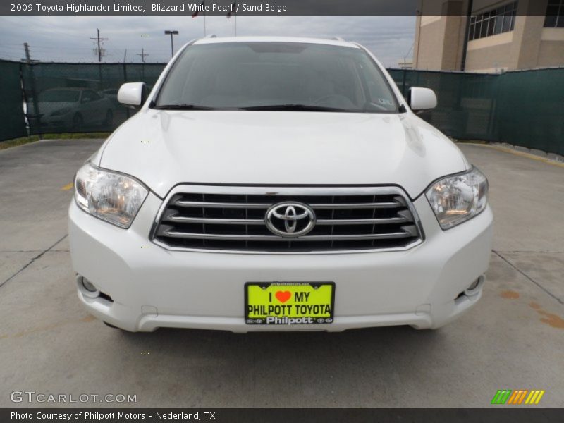 Blizzard White Pearl / Sand Beige 2009 Toyota Highlander Limited