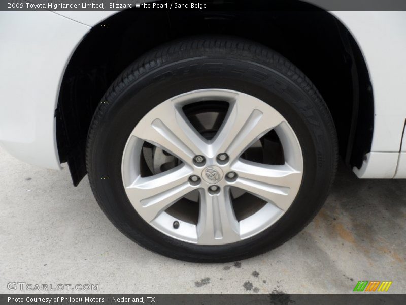 Blizzard White Pearl / Sand Beige 2009 Toyota Highlander Limited
