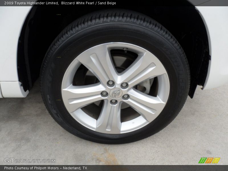 Blizzard White Pearl / Sand Beige 2009 Toyota Highlander Limited