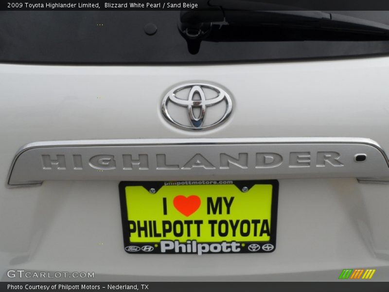 Blizzard White Pearl / Sand Beige 2009 Toyota Highlander Limited