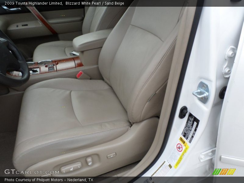 Blizzard White Pearl / Sand Beige 2009 Toyota Highlander Limited