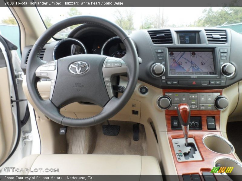Blizzard White Pearl / Sand Beige 2009 Toyota Highlander Limited
