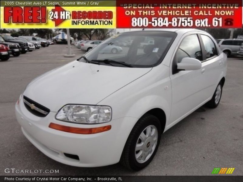 Summit White / Gray 2005 Chevrolet Aveo LT Sedan