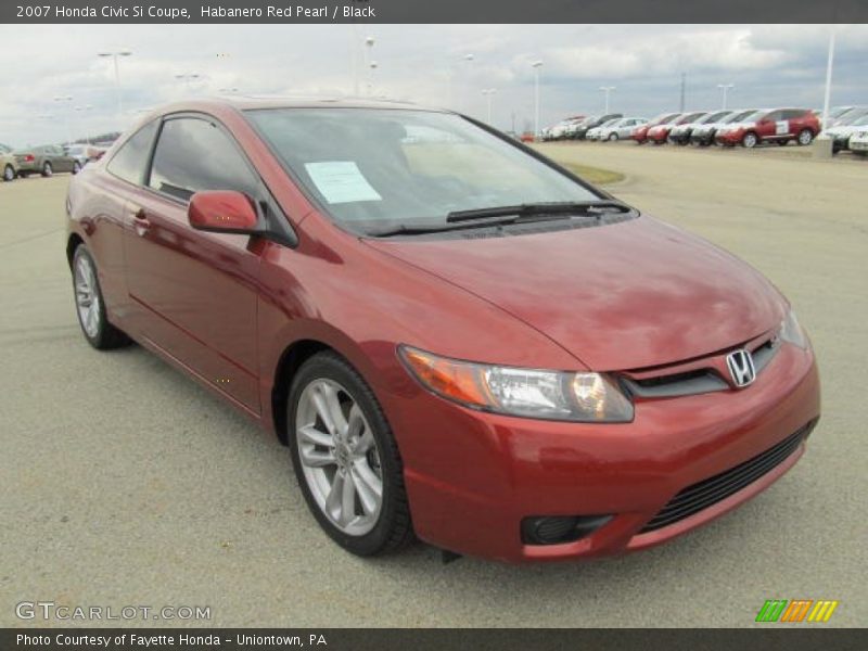 Habanero Red Pearl / Black 2007 Honda Civic Si Coupe