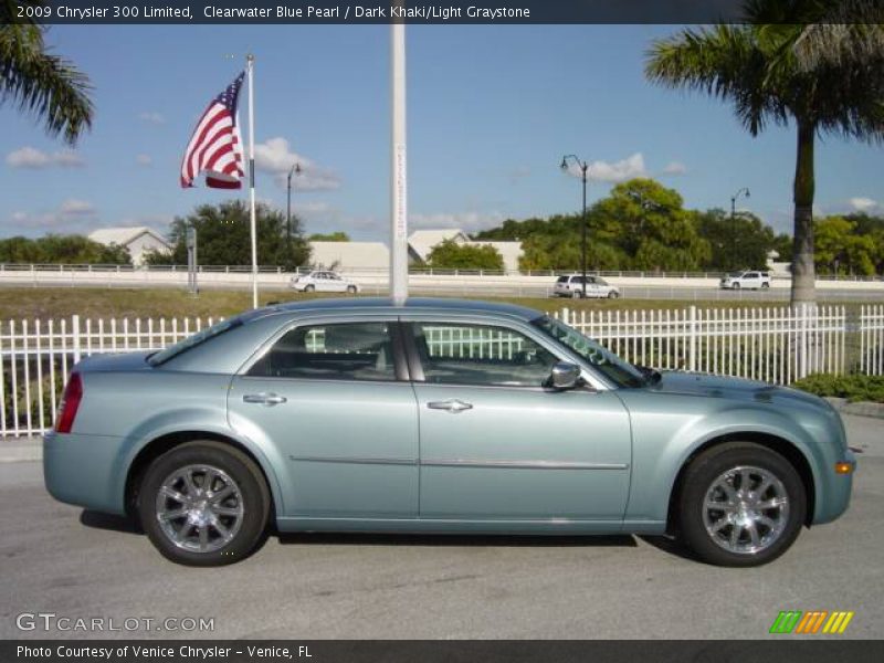 Clearwater Blue Pearl / Dark Khaki/Light Graystone 2009 Chrysler 300 Limited