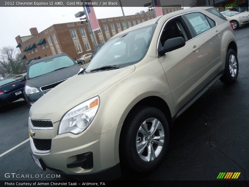 Gold Mist Metallic / Jet Black 2012 Chevrolet Equinox LS AWD