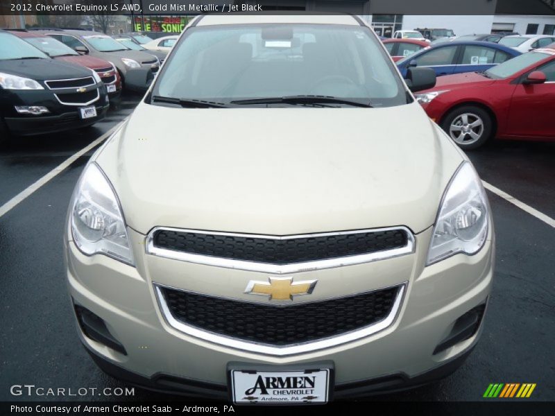 Gold Mist Metallic / Jet Black 2012 Chevrolet Equinox LS AWD