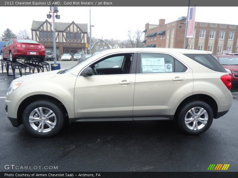 Gold Mist Metallic / Jet Black 2012 Chevrolet Equinox LS AWD