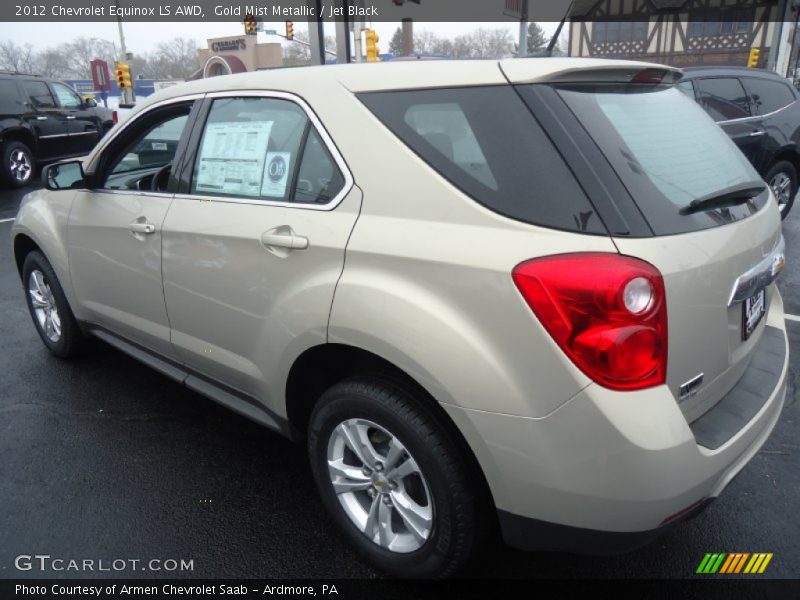 Gold Mist Metallic / Jet Black 2012 Chevrolet Equinox LS AWD