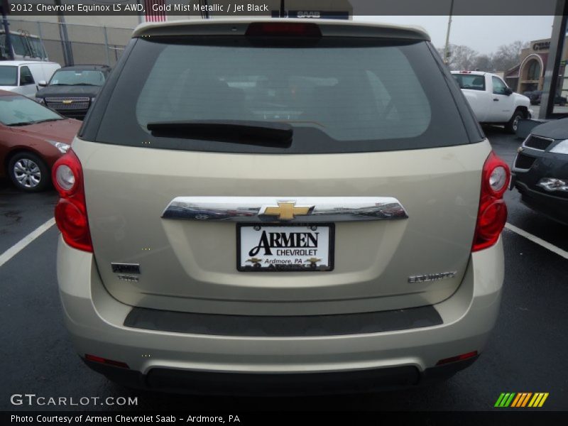Gold Mist Metallic / Jet Black 2012 Chevrolet Equinox LS AWD