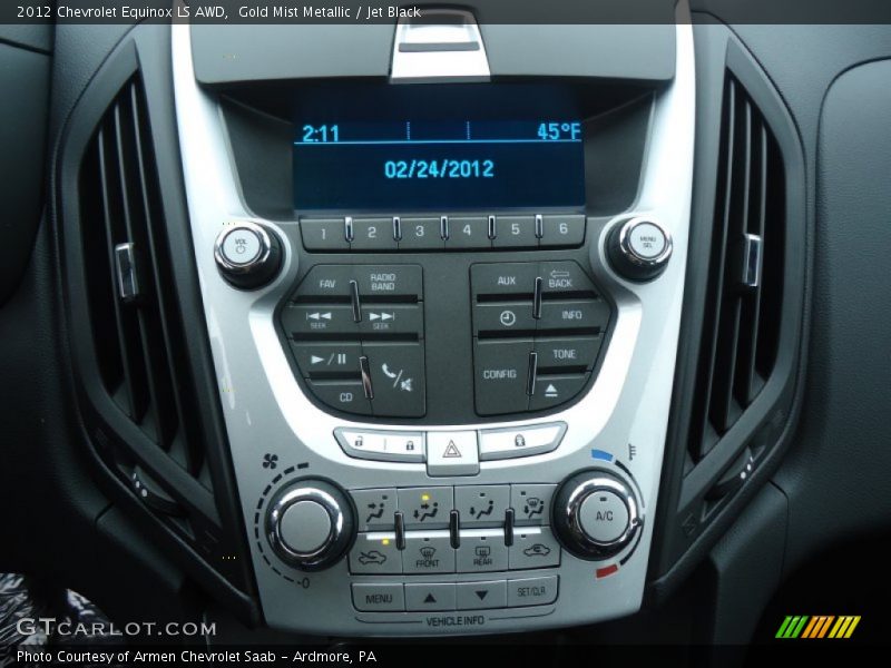 Gold Mist Metallic / Jet Black 2012 Chevrolet Equinox LS AWD