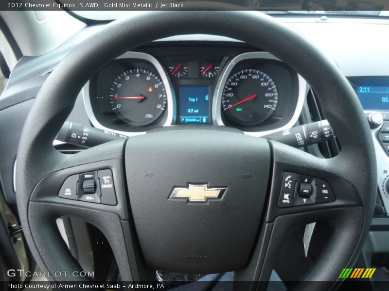 Gold Mist Metallic / Jet Black 2012 Chevrolet Equinox LS AWD