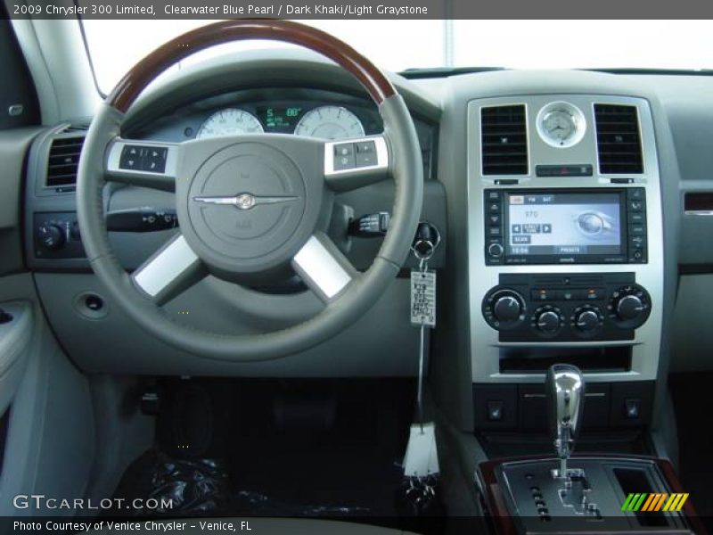 Clearwater Blue Pearl / Dark Khaki/Light Graystone 2009 Chrysler 300 Limited