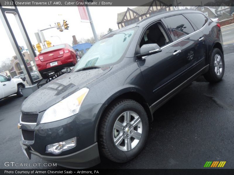Cyber Gray Metallic / Ebony 2012 Chevrolet Traverse LT AWD