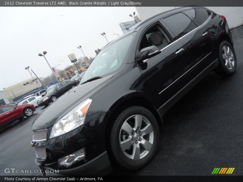 Black Granite Metallic / Light Gray/Ebony 2012 Chevrolet Traverse LTZ AWD