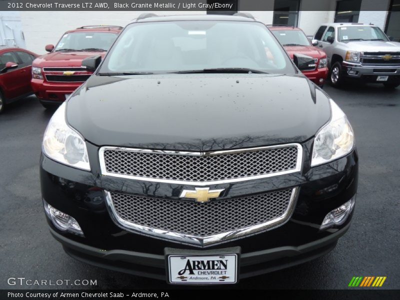 Black Granite Metallic / Light Gray/Ebony 2012 Chevrolet Traverse LTZ AWD