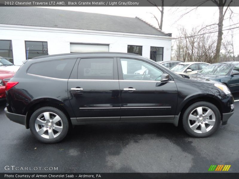 Black Granite Metallic / Light Gray/Ebony 2012 Chevrolet Traverse LTZ AWD