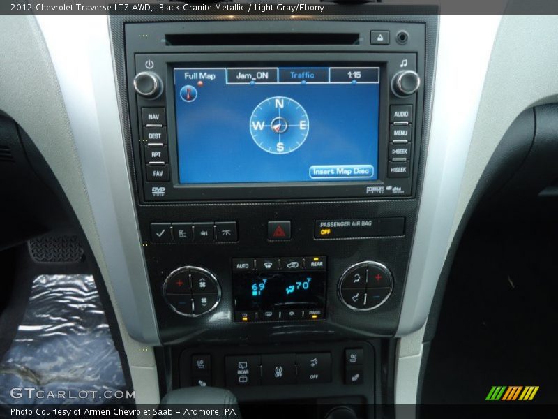 Black Granite Metallic / Light Gray/Ebony 2012 Chevrolet Traverse LTZ AWD