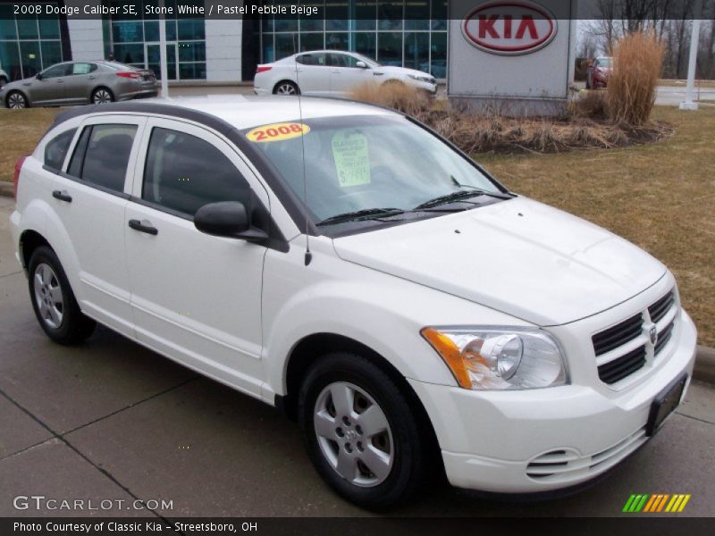 Stone White / Pastel Pebble Beige 2008 Dodge Caliber SE