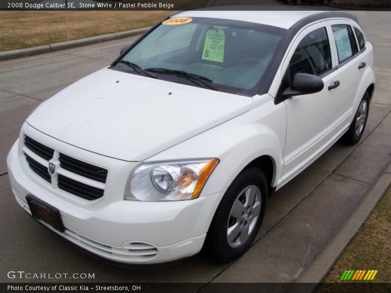 Stone White / Pastel Pebble Beige 2008 Dodge Caliber SE