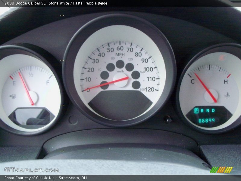 Stone White / Pastel Pebble Beige 2008 Dodge Caliber SE