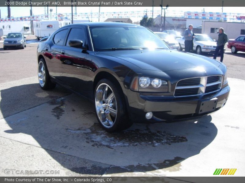 Brilliant Black Crystal Pearl / Dark Slate Gray 2008 Dodge Charger SXT AWD