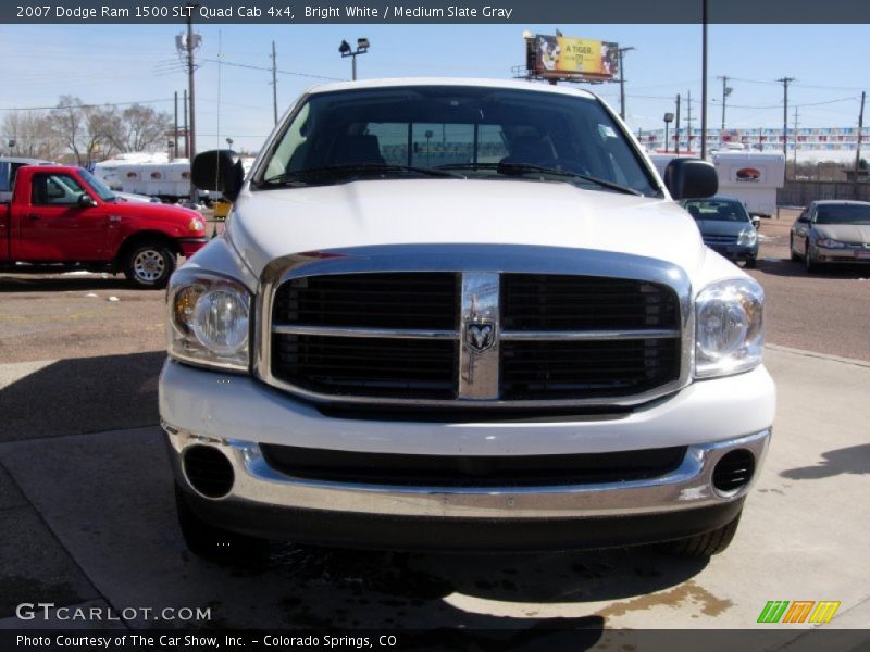 Bright White / Medium Slate Gray 2007 Dodge Ram 1500 SLT Quad Cab 4x4