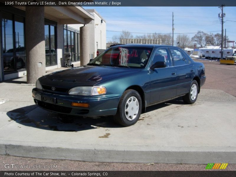 Dark Emerald Green Metallic / Beige 1996 Toyota Camry LE Sedan