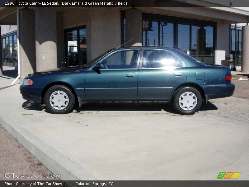 Dark Emerald Green Metallic / Beige 1996 Toyota Camry LE Sedan