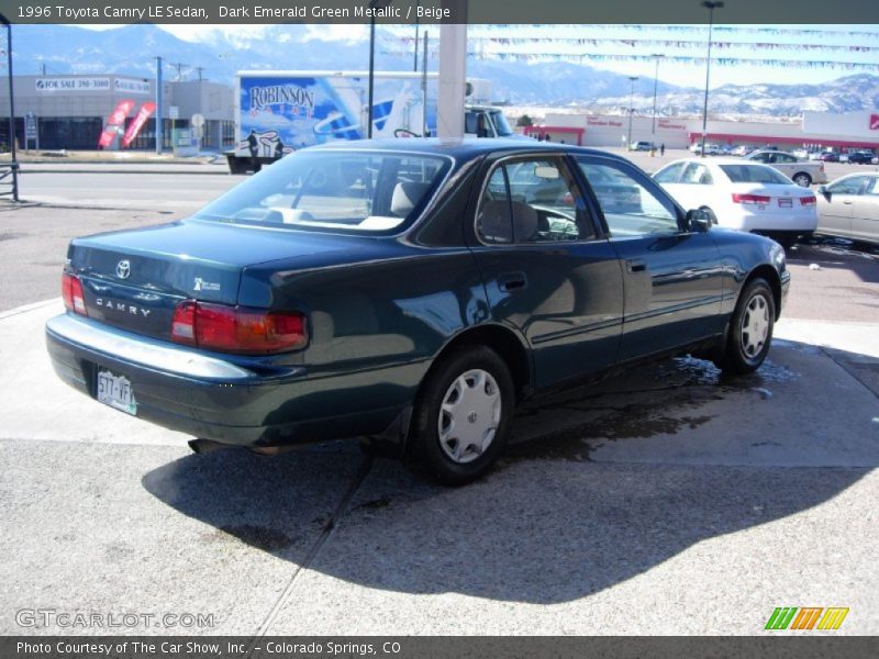 Dark Emerald Green Metallic / Beige 1996 Toyota Camry LE Sedan