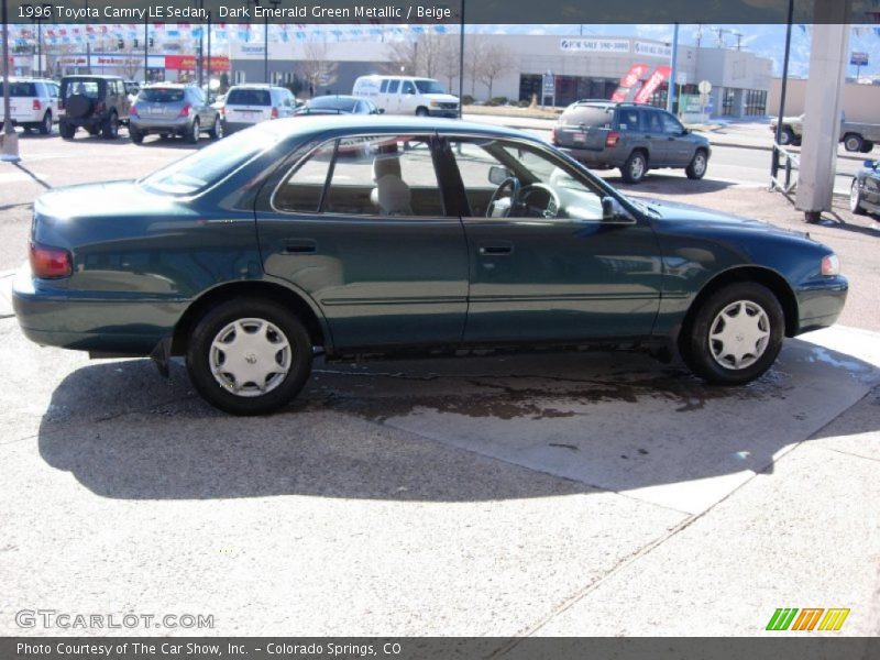 Dark Emerald Green Metallic / Beige 1996 Toyota Camry LE Sedan