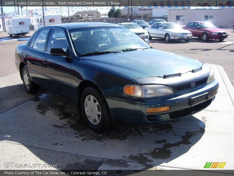 Dark Emerald Green Metallic / Beige 1996 Toyota Camry LE Sedan
