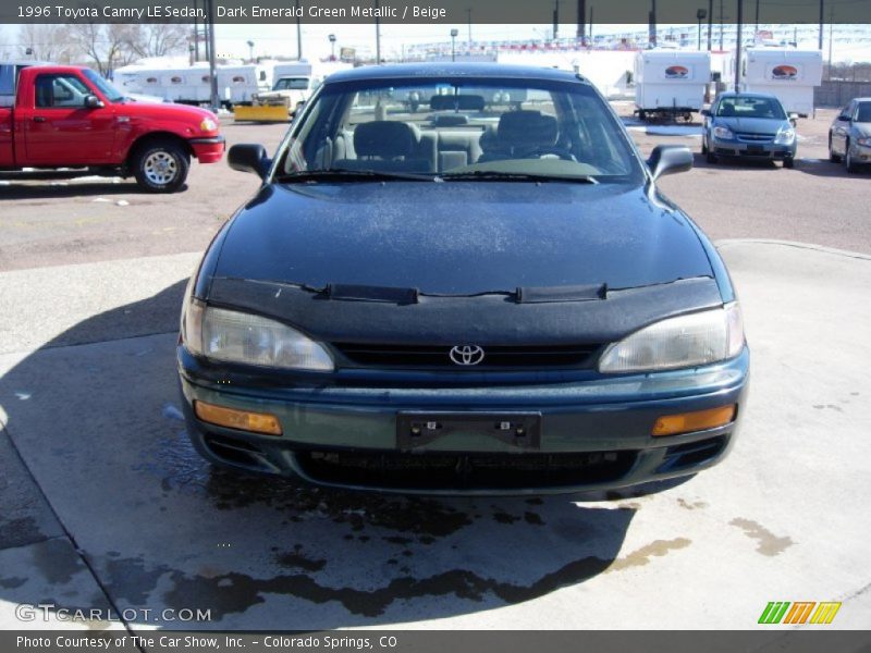 Dark Emerald Green Metallic / Beige 1996 Toyota Camry LE Sedan