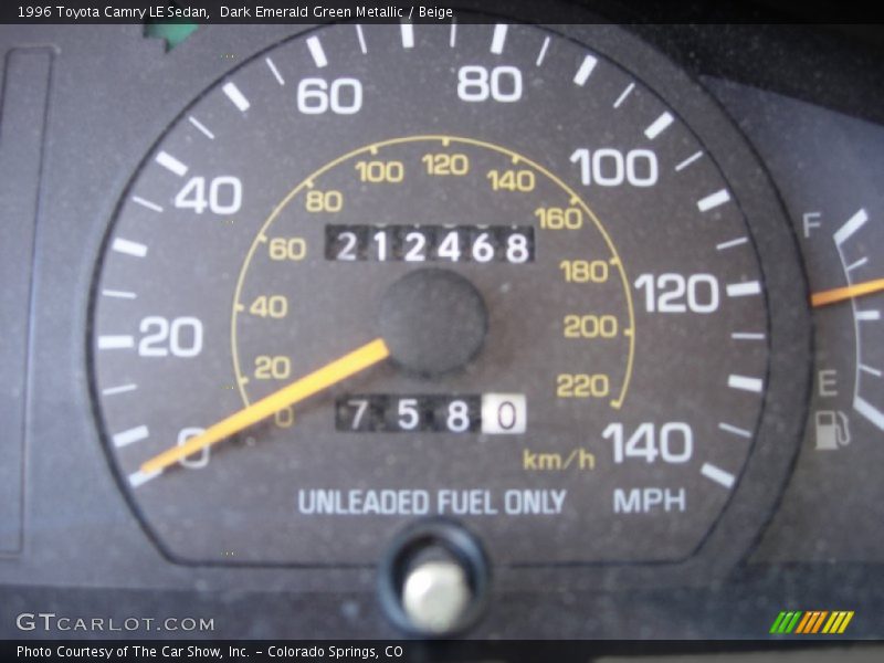 Dark Emerald Green Metallic / Beige 1996 Toyota Camry LE Sedan
