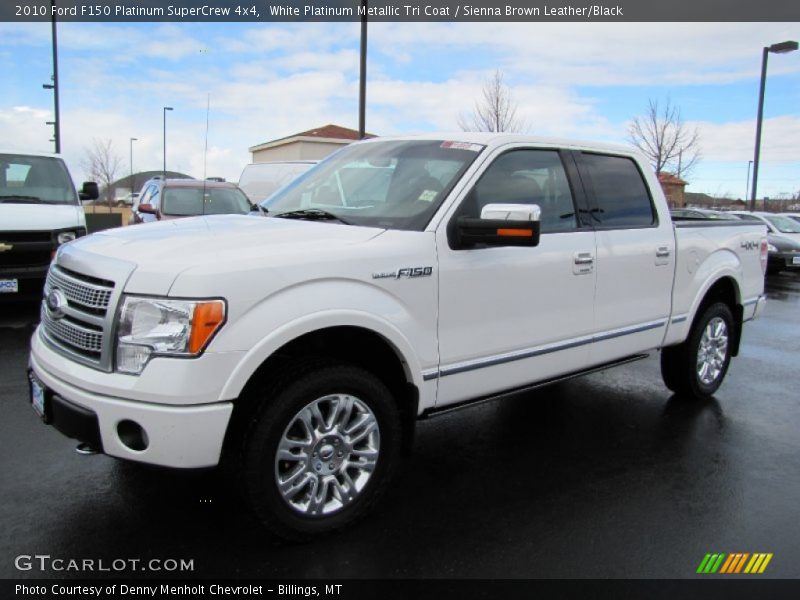 White Platinum Metallic Tri Coat / Sienna Brown Leather/Black 2010 Ford F150 Platinum SuperCrew 4x4