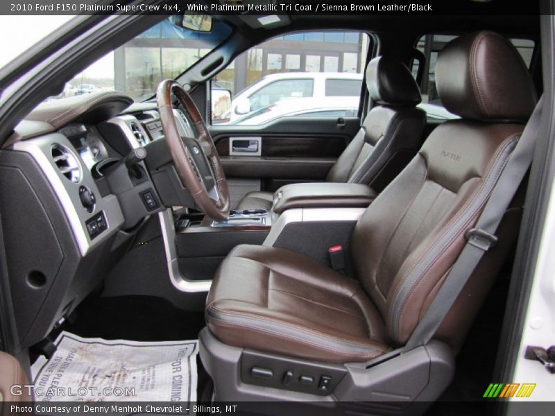 White Platinum Metallic Tri Coat / Sienna Brown Leather/Black 2010 Ford F150 Platinum SuperCrew 4x4