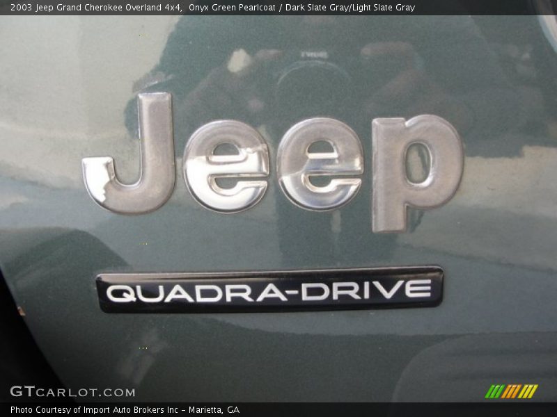 Onyx Green Pearlcoat / Dark Slate Gray/Light Slate Gray 2003 Jeep Grand Cherokee Overland 4x4