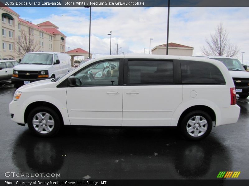 Stone White / Medium Slate Gray/Light Shale 2009 Dodge Grand Caravan SE