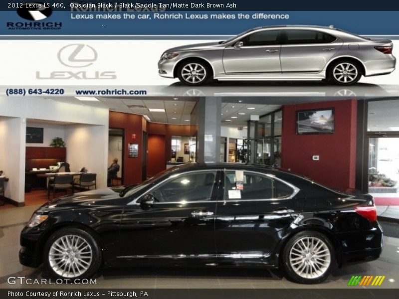 Obsidian Black / Black/Saddle Tan/Matte Dark Brown Ash 2012 Lexus LS 460