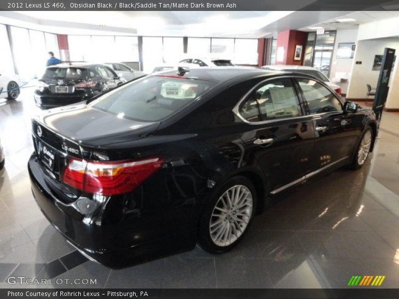 Obsidian Black / Black/Saddle Tan/Matte Dark Brown Ash 2012 Lexus LS 460