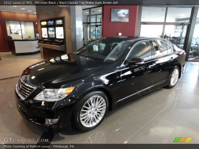 Obsidian Black / Black/Saddle Tan/Matte Dark Brown Ash 2012 Lexus LS 460