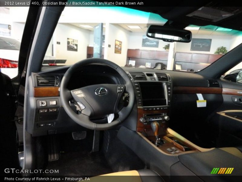 Obsidian Black / Black/Saddle Tan/Matte Dark Brown Ash 2012 Lexus LS 460