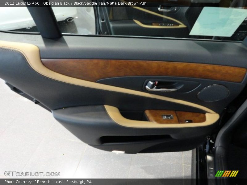 Obsidian Black / Black/Saddle Tan/Matte Dark Brown Ash 2012 Lexus LS 460