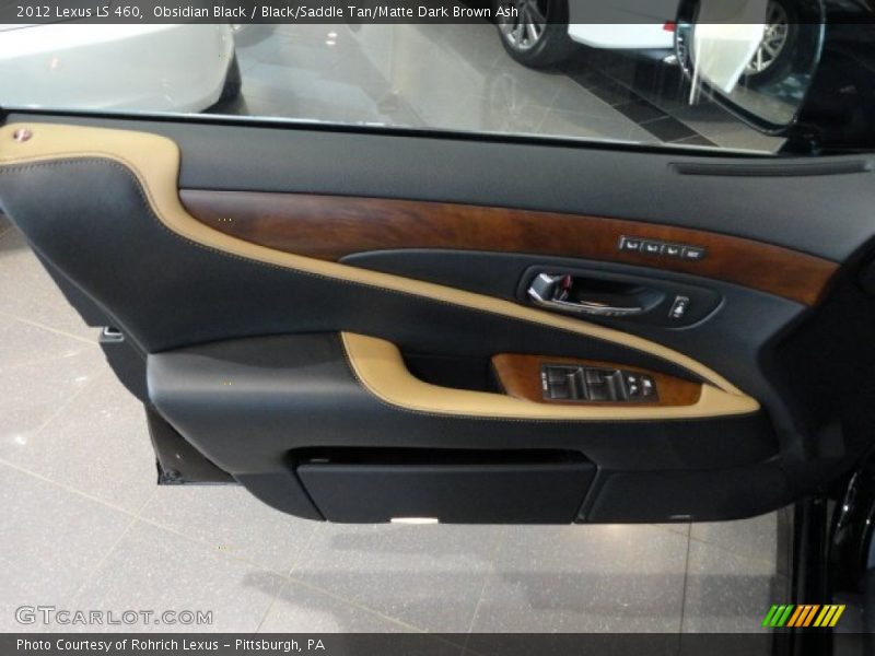 Obsidian Black / Black/Saddle Tan/Matte Dark Brown Ash 2012 Lexus LS 460