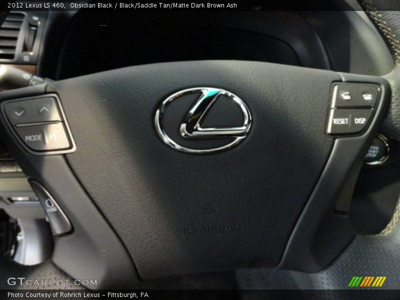 Obsidian Black / Black/Saddle Tan/Matte Dark Brown Ash 2012 Lexus LS 460