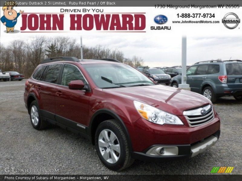 Ruby Red Pearl / Off Black 2012 Subaru Outback 2.5i Limited